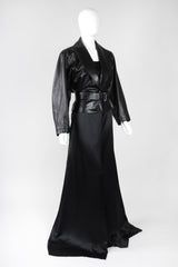 Recess Los Angeles Vintage Ann Demeulemeester Silk Strapless Oversized Evening Palazzo Jumpsuit Pant