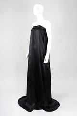 Recess Los Angeles Vintage Ann Demeulemeester Silk Strapless Oversized Evening Palazzo Jumpsuit Pant