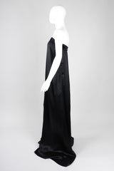 Recess Los Angeles Vintage Ann Demeulemeester Silk Strapless Oversized Evening Palazzo Jumpsuit Pant