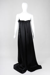 Recess Los Angeles Vintage Ann Demeulemeester Silk Strapless Oversized Evening Palazzo Jumpsuit Pant