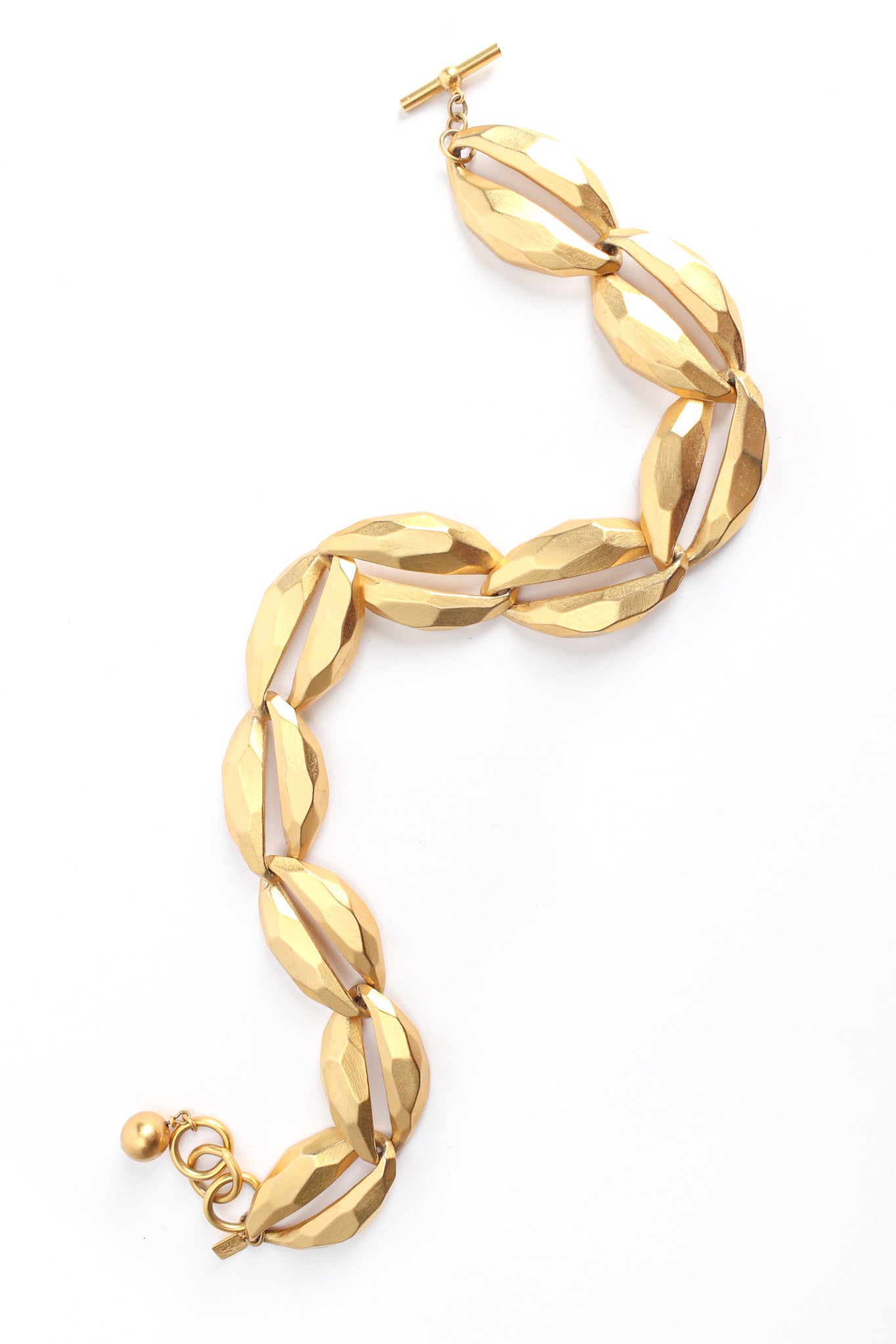 Vintage Anne Klein Geo Hammered Necklace & Earring Set necklace creative flat @ Recess LA