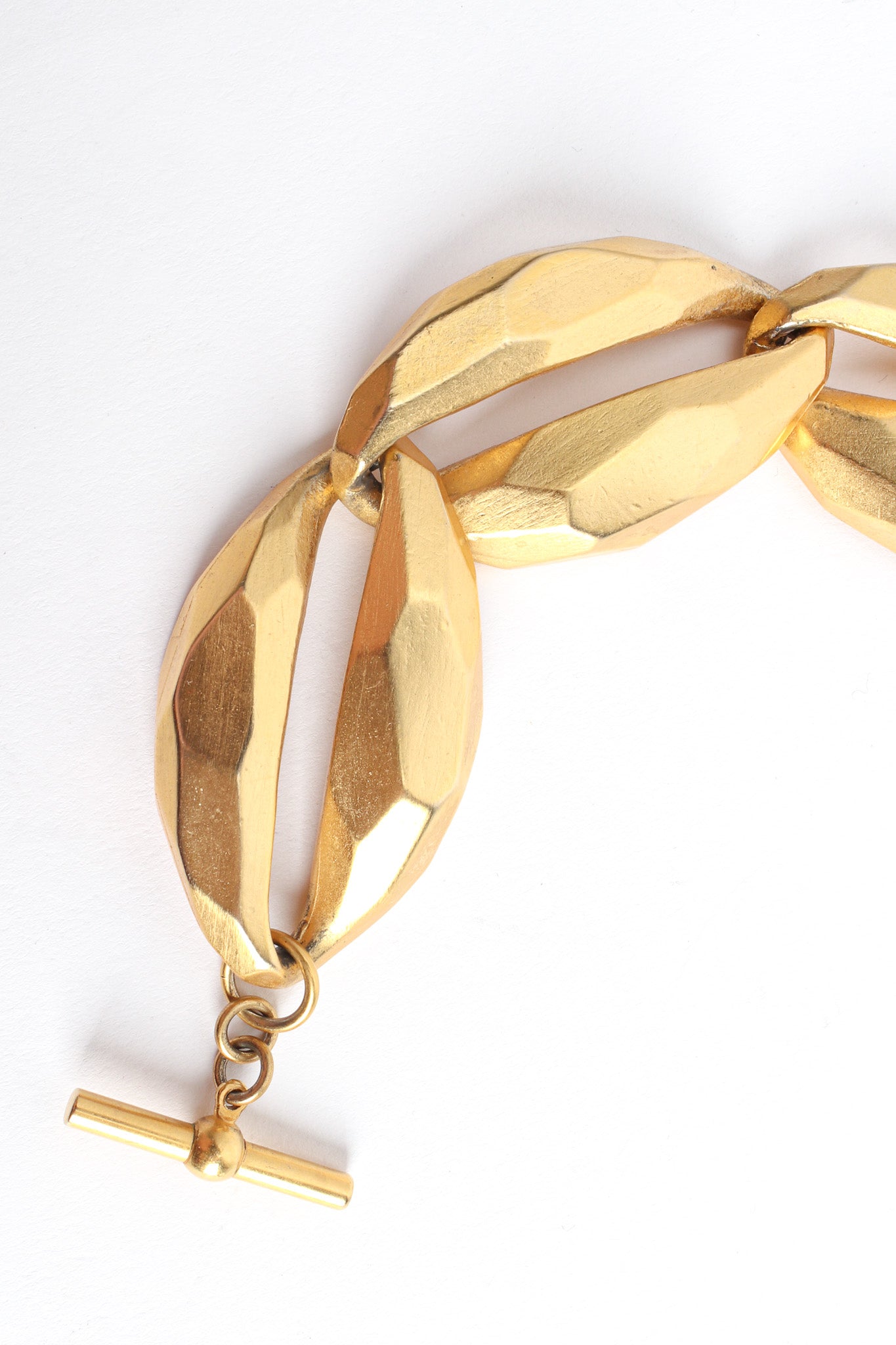 Vintage Anne Klein Geo Hammered Necklace & Earring Set necklace toggle rod @ Recess LA