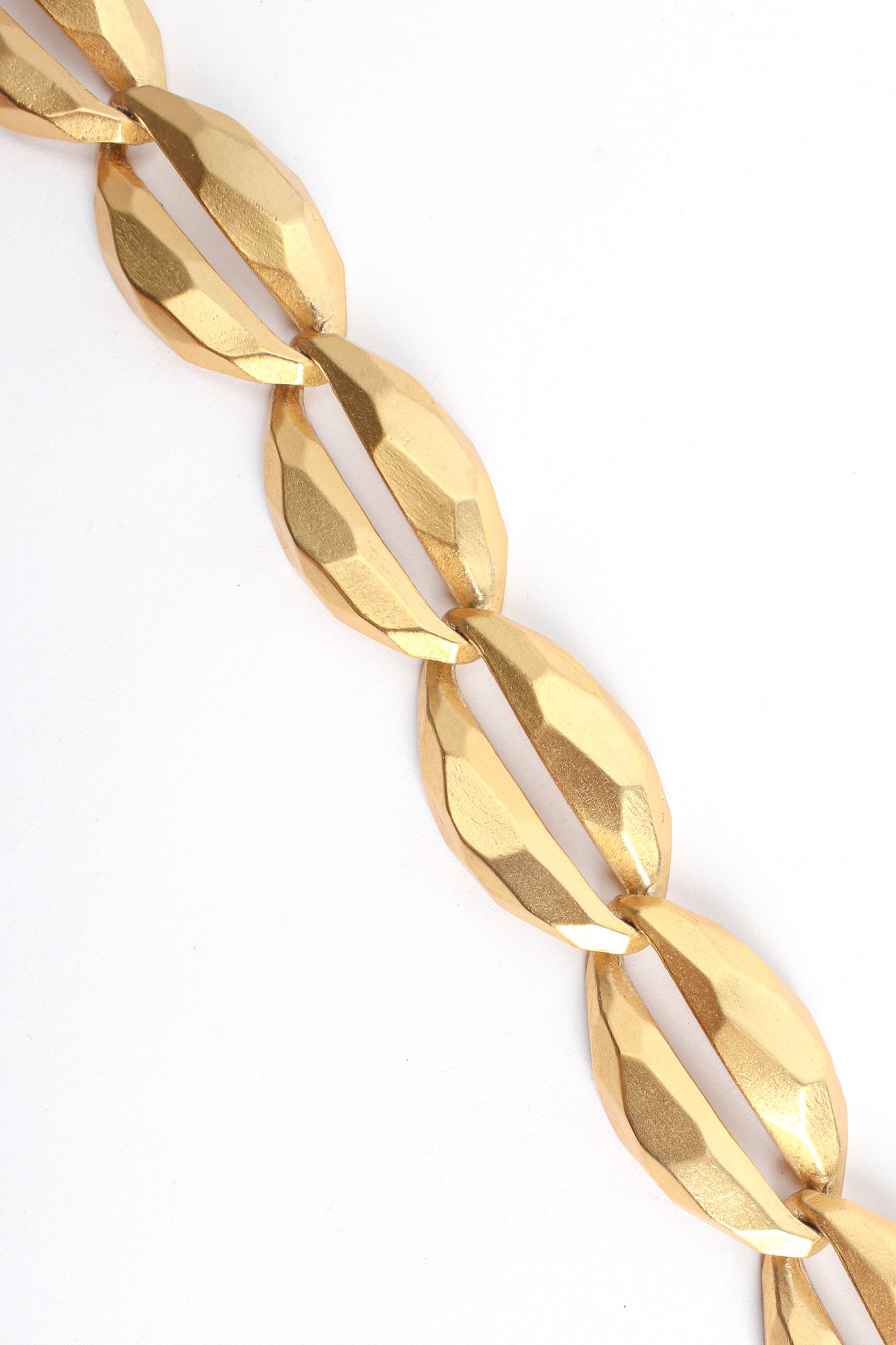 Vintage Anne Klein Geo Hammered Necklace & Earring Set necklace link close @ Recess LA