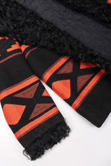 Recess Los Angeles Vintage Anne Klein Aztec Woven Curly Lamb Fur Collar Coat