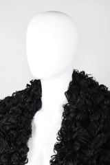 Recess Los Angeles Vintage Anne Klein Aztec Woven Curly Lamb Fur Collar Coat