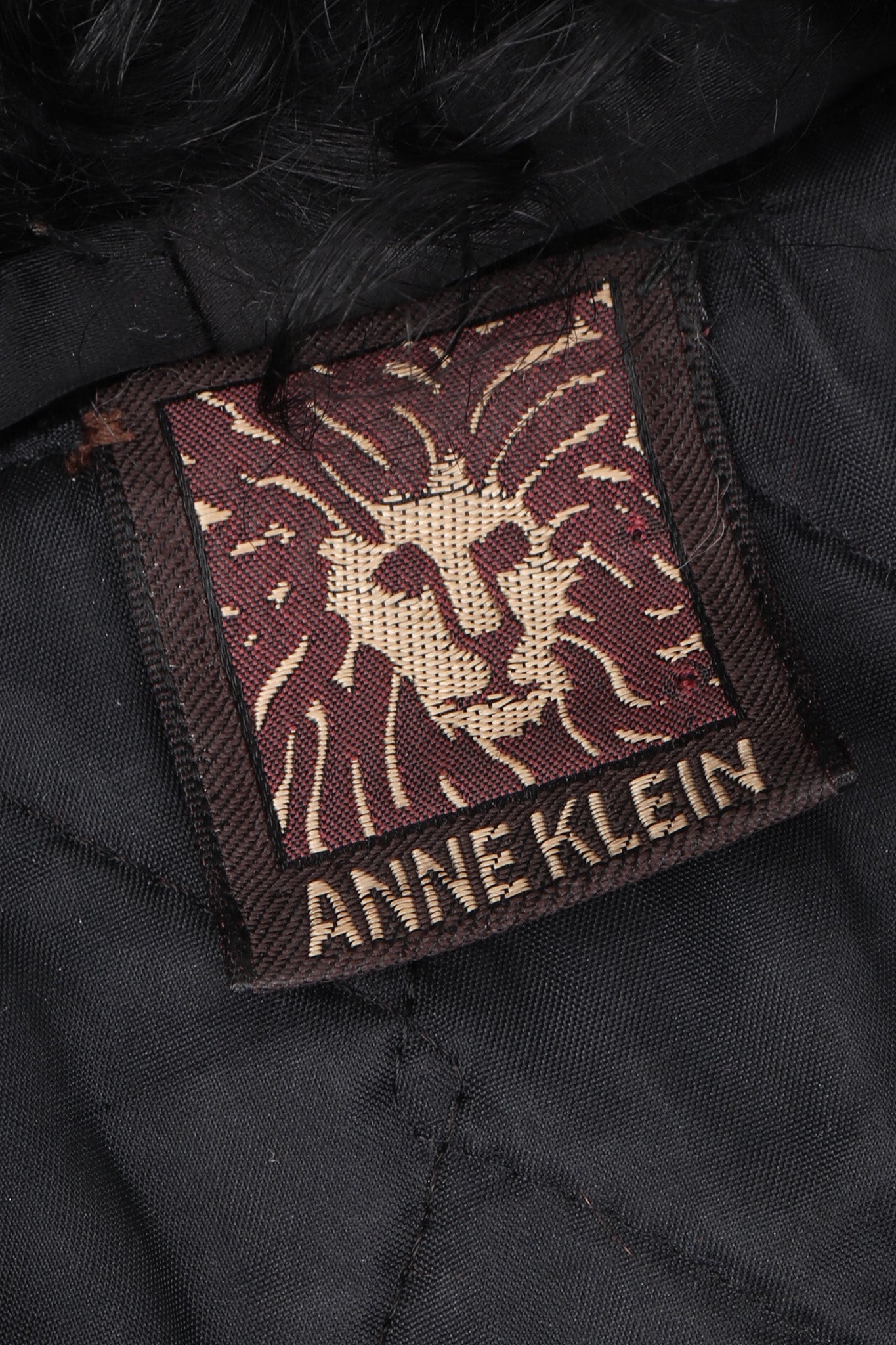 Recess Los Angeles Vintage Anne Klein Aztec Woven Curly Lamb Fur Collar Coat