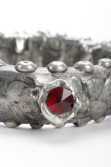 Recess Designer Consignment Vintage Pewter Dragon Ruby Bangle Bracelet Los Angeles Resale