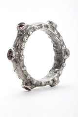 Recess Designer Consignment Vintage Pewter Dragon Ruby Bangle Bracelet Los Angeles Resale
