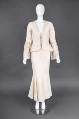 Recess Los Angeles Vintage Apropos Romantic Lace Damask Bridal Wedding Jacket & Mermaid Skirt Set