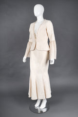 Recess Los Angeles Vintage Apropos Romantic Lace Damask Bridal Wedding Jacket & Mermaid Skirt Set