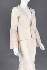 Recess Los Angeles Vintage Apropos Romantic Lace Damask Bridal Wedding Jacket & Mermaid Skirt Set