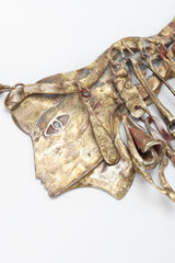 Recess Los Angeles Vintage Rare Armando Lozano Ramirez Bronze Brutalist Surreal Waterfall Face Necklace Sculpture