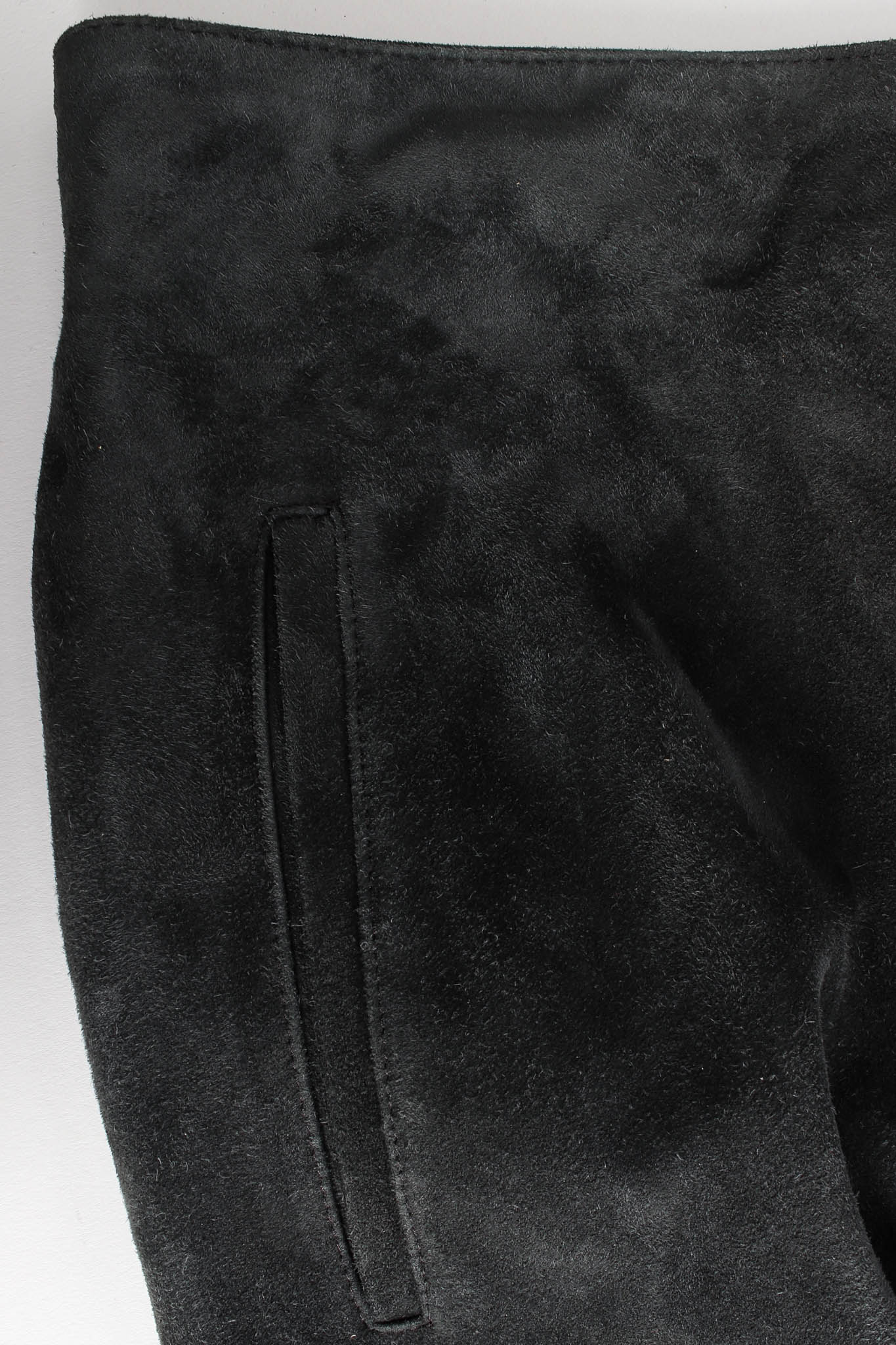 Vintage Giorgio Armani Suede Fringe Drape Pant pocket @ Recess LA