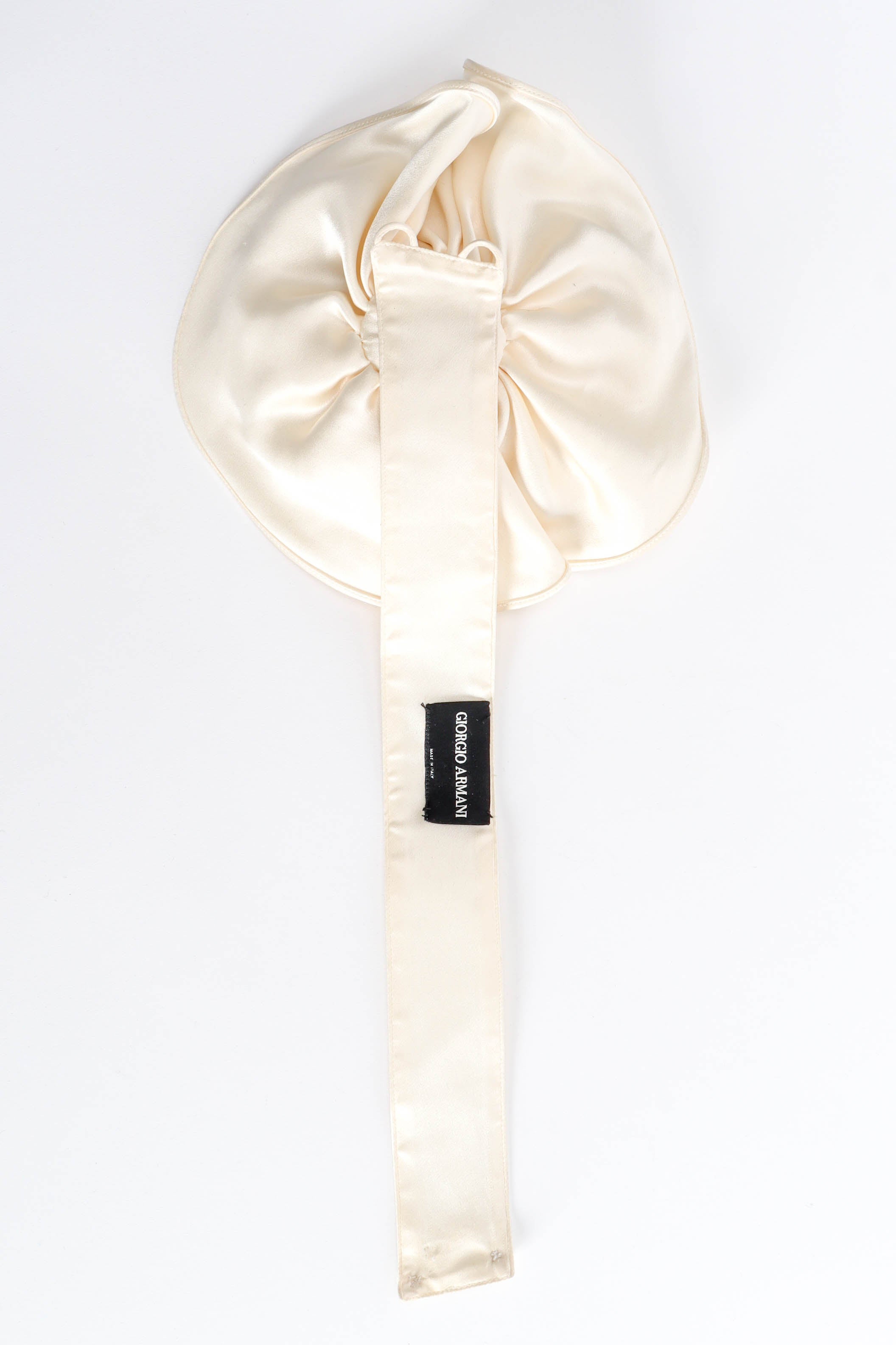 Vintage Giorgio Armani Silk Flower Choker Collar back flat lay  @ Recess LA