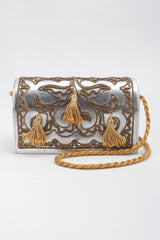 Recess Los Angeles Vintage Arnold Scaasi Embroidered Metallic Lamé Shoulder Bag