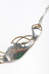 Recess Designer Consignment Vintage Joseph Boris Brutalist Art Sculpture Mixed Metal Flower Chain Belt Los Angeles Resale