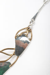 Recess Designer Consignment Vintage Joseph Boris Brutalist Art Sculpture Mixed Metal Flower Chain Belt Los Angeles Resale