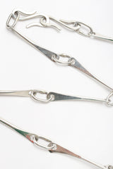 Recess Designer Consignment Vintage Joseph Boris Brutalist Art Sculpture Mixed Metal Flower Chain Belt Los Angeles Resale