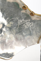 Recess Designer Consignment Vintage Joseph Boris Brutalist Art Sculpture Mixed Metal Flower Chain Belt Los Angeles Resale