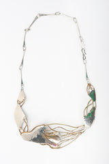 Recess Designer Consignment Vintage Joseph Boris Brutalist Art Sculpture Mixed Metal Flower Chain Belt Los Angeles Resale