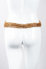 Recess Los Angeles Vintage Atelier Nina Pressed Metal Emerald Glass Stones Gold Chain Link