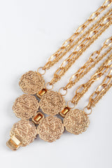 Recess Los Angeles Vintage Atelier Nina Pressed Metal Emerald Glass Stones Gold Chain Link
