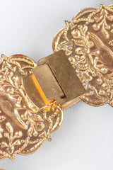 Recess Los Angeles Vintage Atelier Nina Pressed Metal Emerald Glass Stones Gold Chain Link