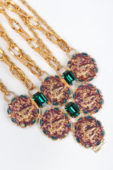 Recess Los Angeles Vintage Atelier Nina Pressed Metal Emerald Glass Stones Gold Chain Link