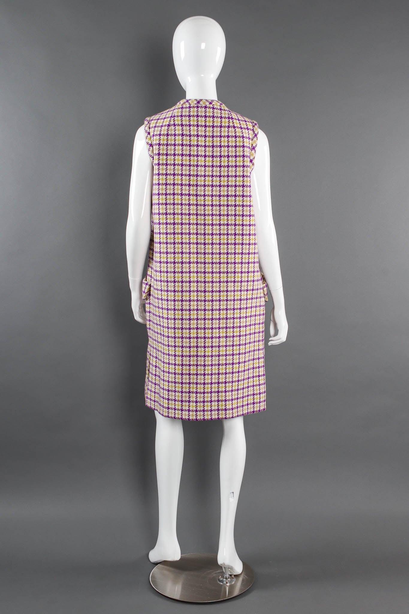 Vintage B.Altman & Co. Plaid Tartan Vest Duster & Skirt Set mannequin back no skirt @ Recess LA
