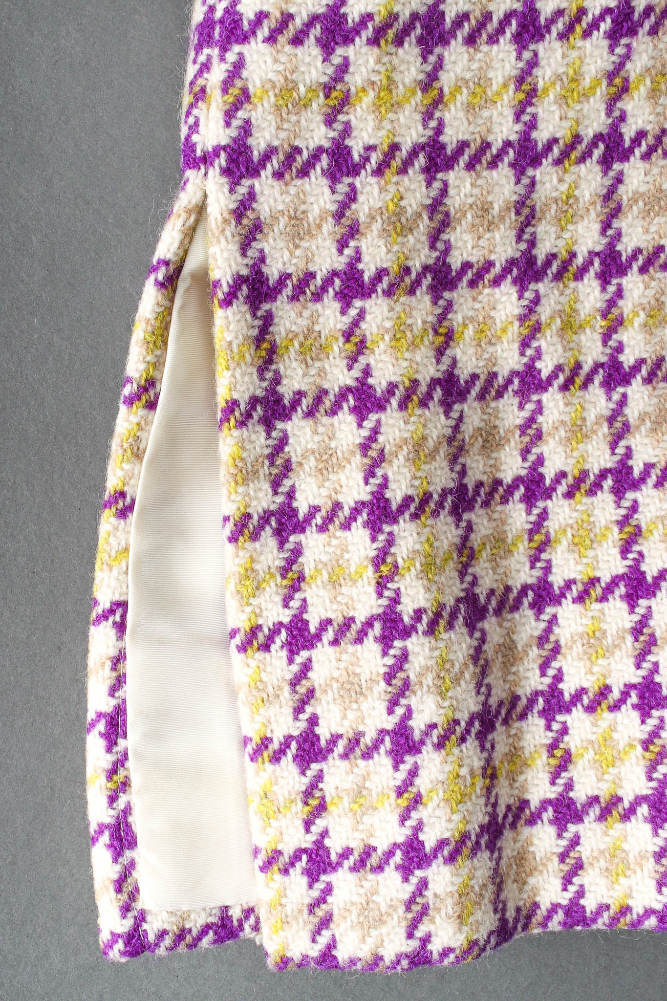 Vintage B.Altman & Co. Plaid Tartan Vest Duster & Skirt Set side slit @ Recess LA