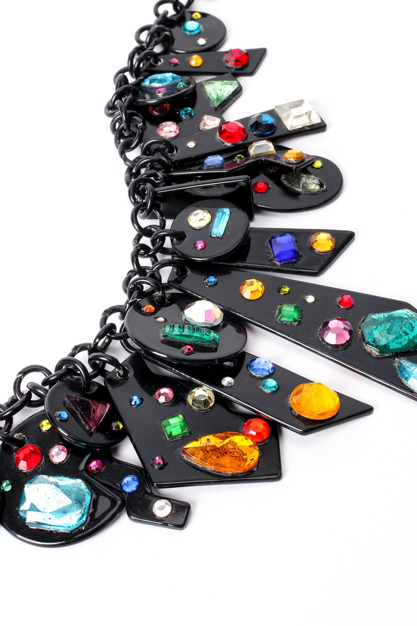 Vintage Bill Schiffer Handmade Rainbow Jeweled Bib Necklace at Recess Los Angeles