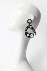 Vintage Bill Schiffer Handmade Abstract Peacock Earrings on mannequin at Recess Los Angeles
