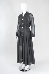 Recess Los Angeles Vintage Badgley Mischka 70s Maxi Striped Shirtwaist Dress