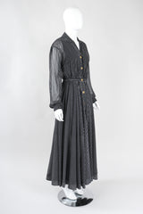 Recess Los Angeles Vintage Badgley Mischka 70s Maxi Striped Shirtwaist Dress