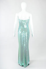 Recess Designer Consignment Vintage Badgley Mischka Iridescent Sequin Mermaid Ariel Wedding Bridal Gown Los Angeles Resale