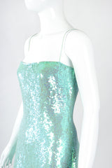 Recess Designer Consignment Vintage Badgley Mischka Iridescent Sequin Mermaid Ariel Wedding Bridal Gown Los Angeles Resale