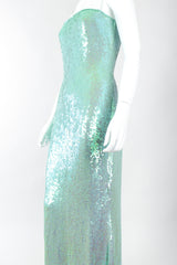 Recess Designer Consignment Vintage Badgley Mischka Iridescent Sequin Mermaid Ariel Wedding Bridal Gown Los Angeles Resale