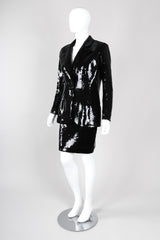 Recess Los Angeles Vintage Badgley Mischka Liquid Sequin Jacket & Skirt Suit Set