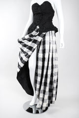 Recess Los Angeles Vintage Baracci Silk Gingham Bustier Ball Gown