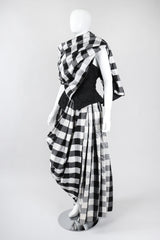 Recess Los Angeles Vintage Baracci Silk Gingham Bustier Ball Gown