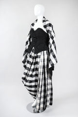 Recess Los Angeles Vintage Baracci Silk Gingham Bustier Ball Gown