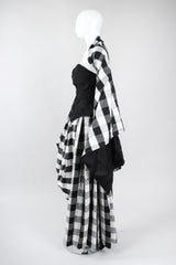 Recess Los Angeles Vintage Baracci Silk Gingham Bustier Ball Gown