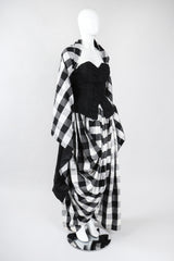 Recess Los Angeles Vintage Baracci Silk Gingham Bustier Ball Gown