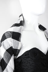 Recess Los Angeles Vintage Baracci Silk Gingham Bustier Ball Gown