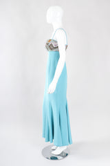 Recess Los Angeles Vintage Baracci Silk Mermaid Embellished Empire Dress
