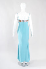 Recess Los Angeles Vintage Baracci Silk Mermaid Embellished Empire Dress