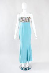 Recess Los Angeles Vintage Baracci Silk Mermaid Embellished Empire Dress