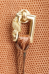 Recess Los Angeles Vintage Barry Kieselstein-Cord Gold Metal Alligator Tan Hardware Suede Lining