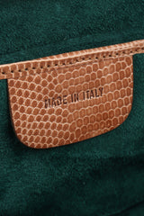 Recess Los Angeles Vintage Barry Kieselstein-Cord Gold Metal Alligator Tan Hardware Suede Lining