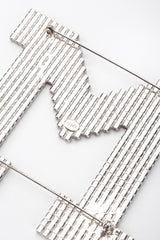 Recess Los Angeles Vintage Dorothy Bauer M Shaped Large Initial Red Rhinestone Pin